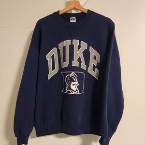 Vintage 90s Duke Blue Devils Russell Athletic Crewneck Sweatshirt XL Navy NCAA